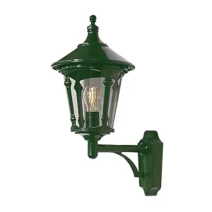 Green Round Lid Up Outdoor Wall Light