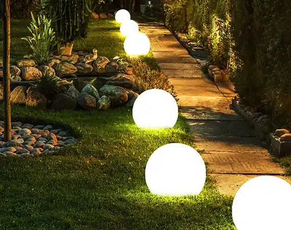 Outdoor and garden lighting decor features
