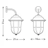 Brass Down Outdoor Wall Light Dimensions