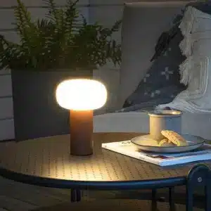 Battery Operated Outdoor Rust Table Lamp