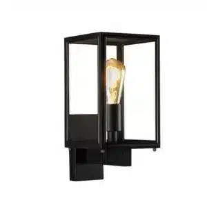 Clear Glass Black Outdoor Wall Light