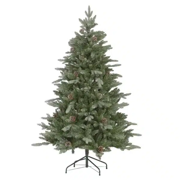 7ft jura minted artificial Christmas tree with pine cones and glitter