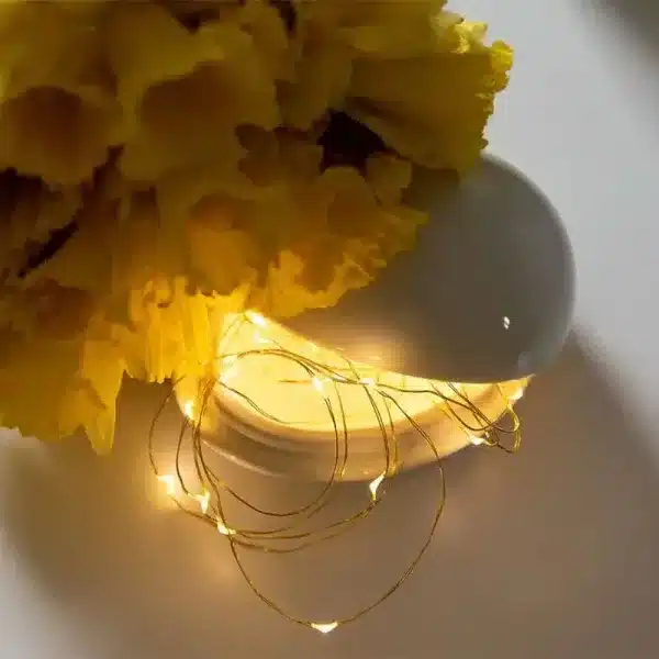 battery powered 40 amber LED light set with timer table display