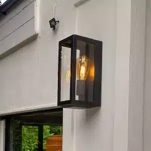 Black Clear Glass Outdoor Wall Light Product Image