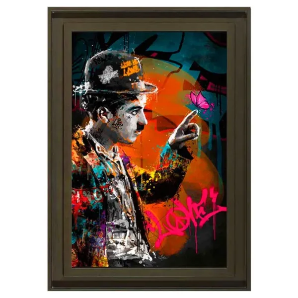 Charlie Chaplin With Butterfly Wall Art
