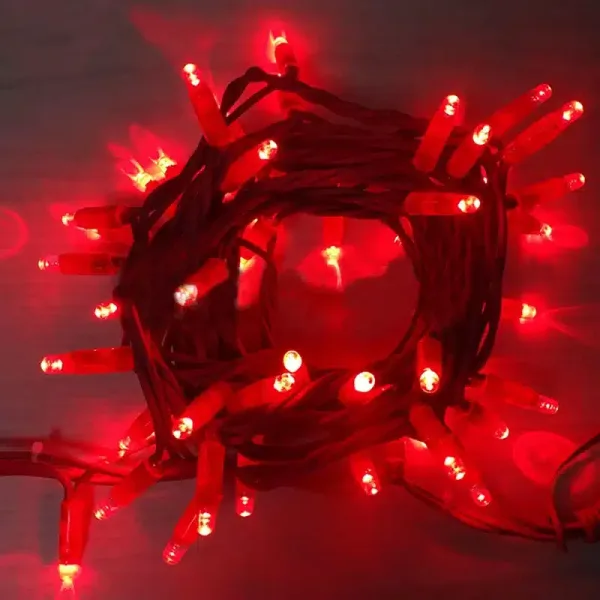 Connectable Red Outdoor Christmas Tree Lights White Cable