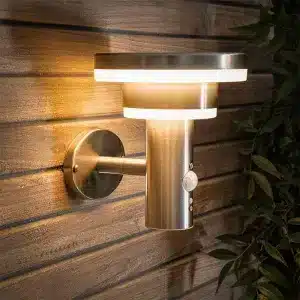 Double Circle Solar Outdoor Wall Light Warm White