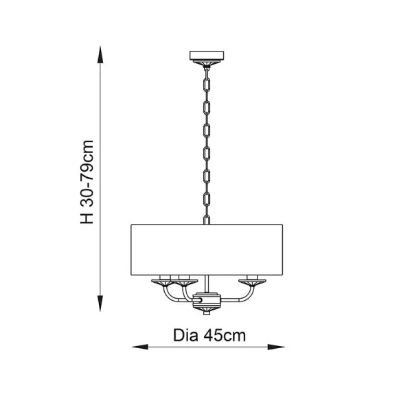 Endon 60129 Nixon 3lt Pendant Light