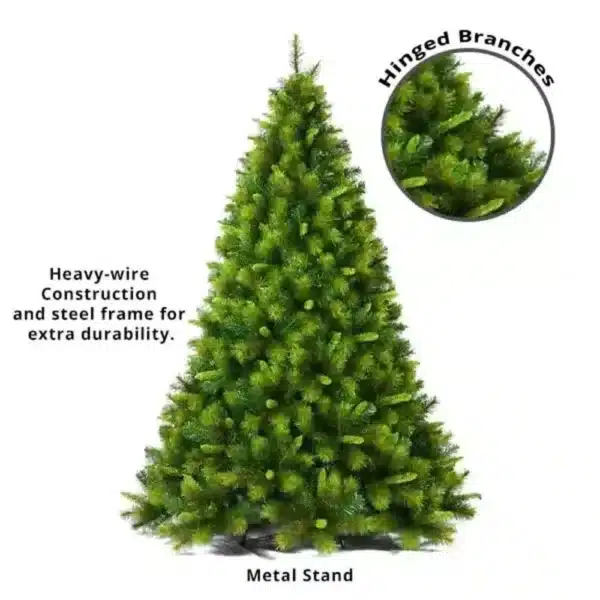 Evergreen artificial Christmas tree 7ft tall features