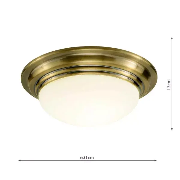 IP44 Brass Trim Bathroom Ceiling Light
