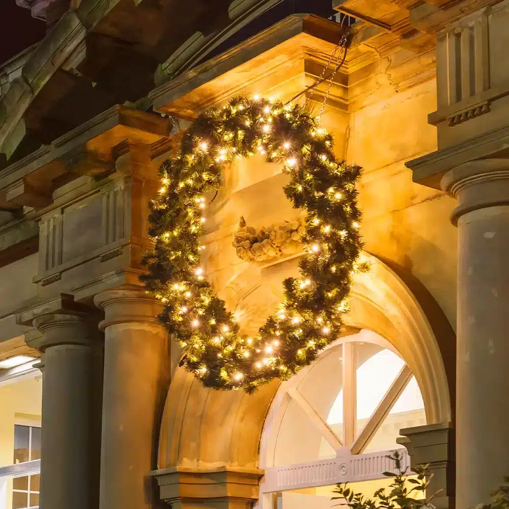Large-Pre-Lit-Outdoor-Christmas-Wreath-150CM-Building-Facade-Display Large outdoor Christmas pre-lit wreath 150cm building facade display