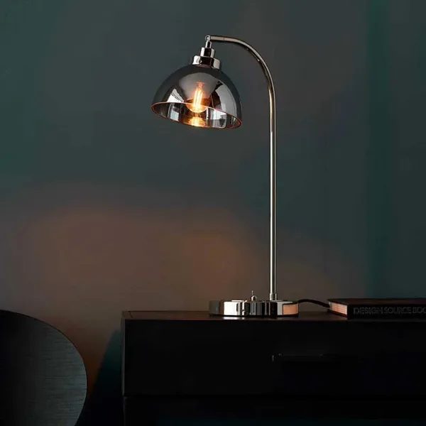 Modern Bright Nickel Plated Table Lamp