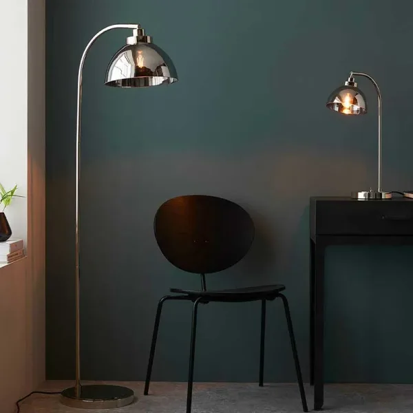 Modern Bright Nickel Plated Table Lamp