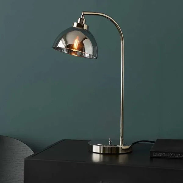 Modern Bright Nickel Plated Table Lamp