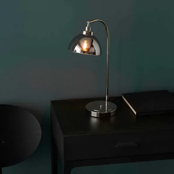 Modern Bright Nickel Plated Table Lamp