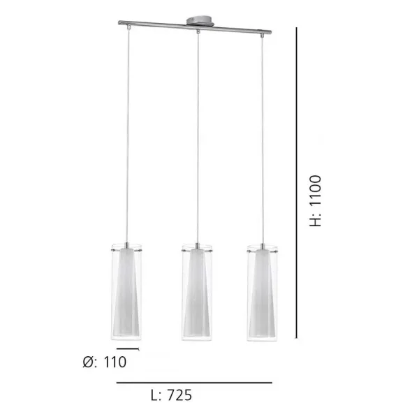 Opal Matt Glass Bar Pendant Light