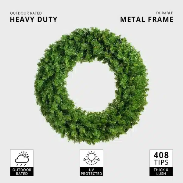 Outdoor plain Christmas wreath 100cm diameter features