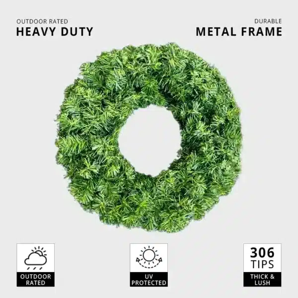 Outdoor plain Christmas wreath 75cm diameter features