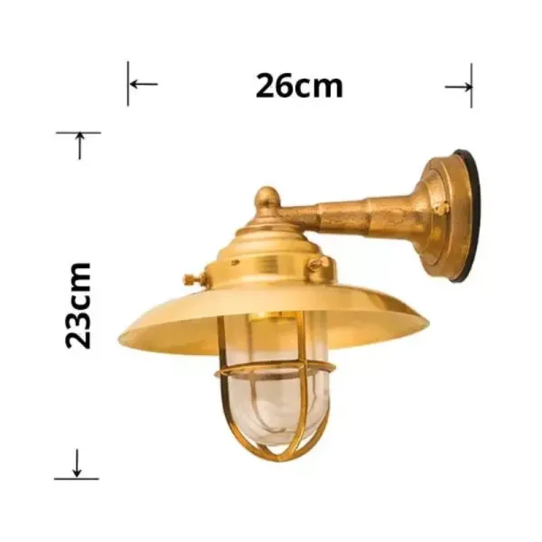 Brass Oval Cage Outdoor Wall Light