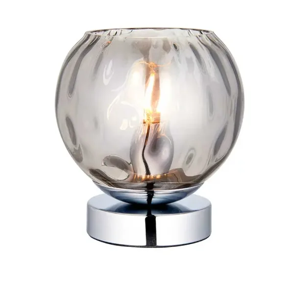 Smoky Mirrored Glass Table Lamp