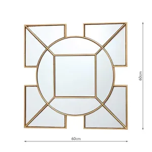 Square Gold Decorative Mirror