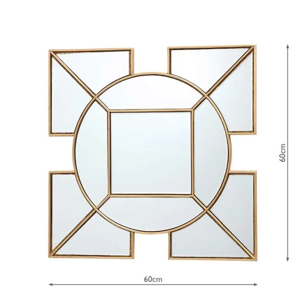 Square Gold Decorative Mirror