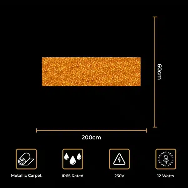 Giant gold ribbon section 2D Christmas decoration size and features