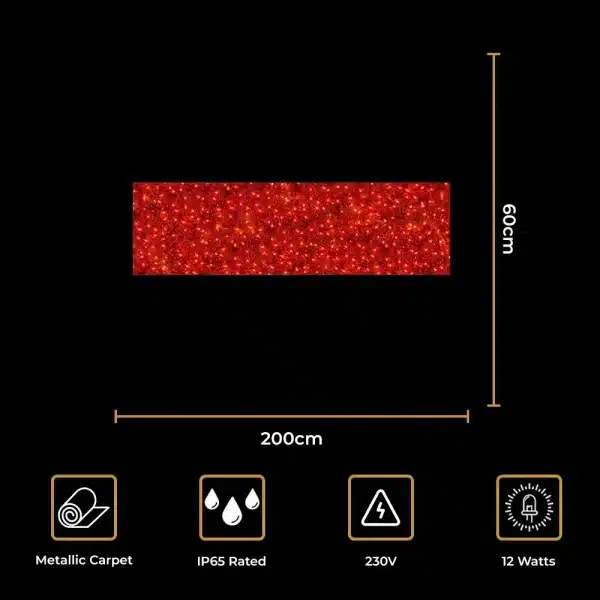 Giant red ribbon section 2D Christmas decoration size and features