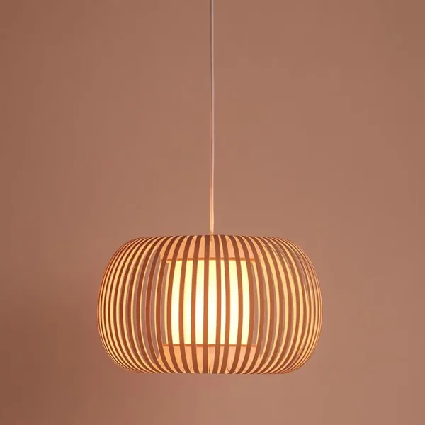 Stone Colour Fabric Shade Pendant Light 38CM