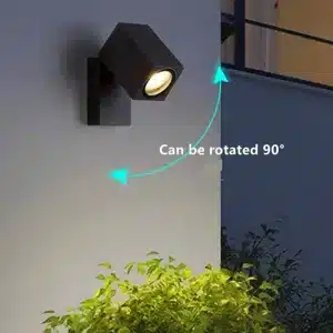 Adjustable outdoor wall light in anthracite grey finish rotation details