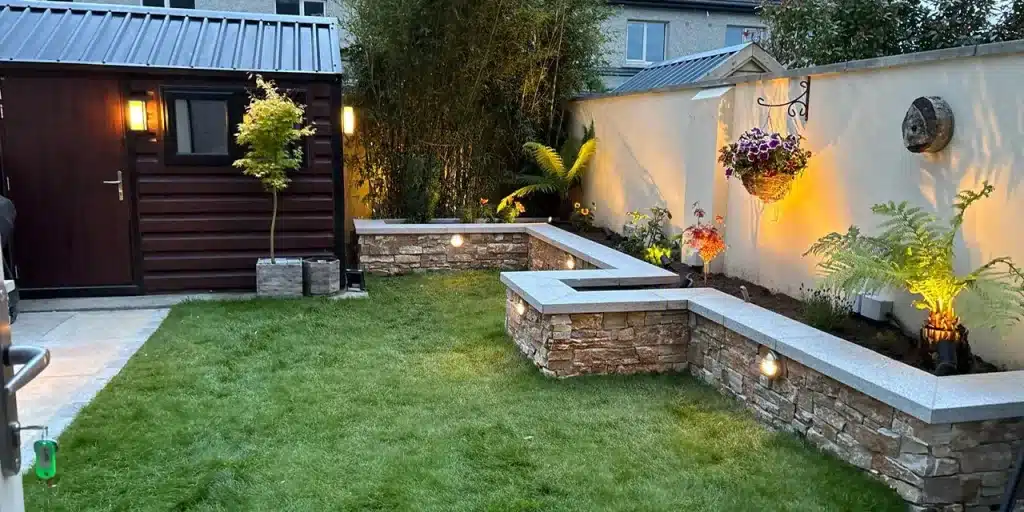 Garden lighting project in Rathfarnham Dublin