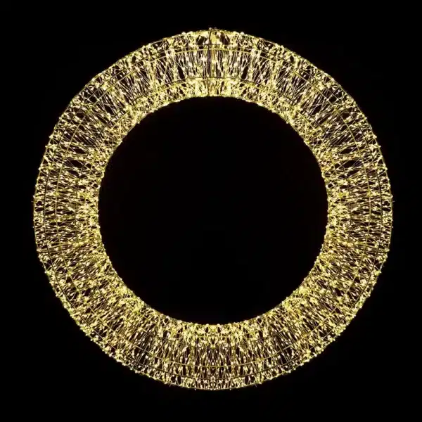Gold frame pre-lit Christmas wreath 120cm with 9000 LEDs