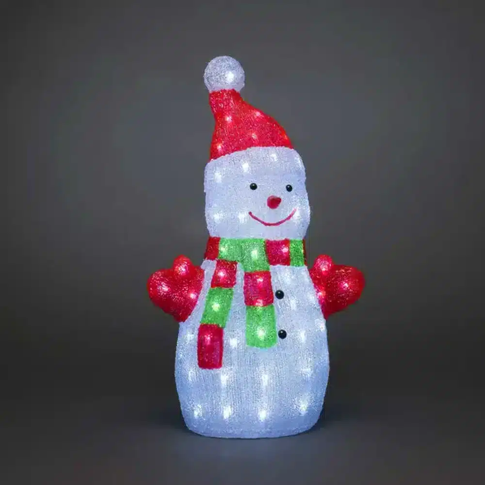 Acrylic-Snowman-With-Scarf-Outdoor-Christmas-Decoration-50CM-Tall-Gallery-Image Snowman with scarf acrylic outdoor Christmas decoration 50cm tall