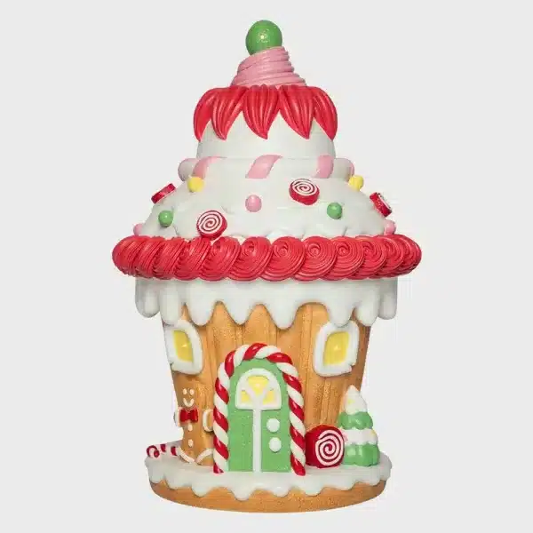 Battery operated LED large fibreglass gingerbread house Christmas decoration