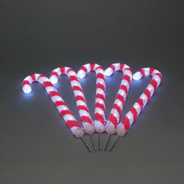 Candy sticks Christmas decoration set made from acrylic for outdoor use