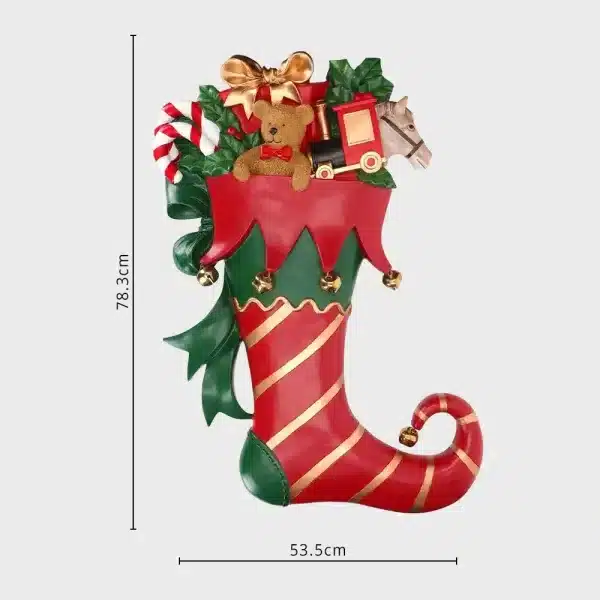 Christmas wall stocking with toys decoration dimensions