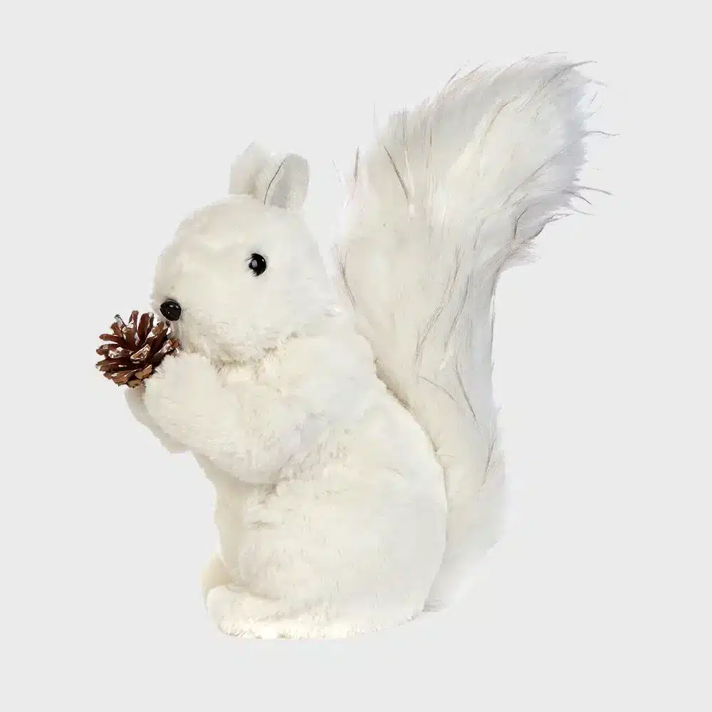 Fluffy-Squirrel-With-Pine-Cone-Christmas-Decoration-26CM-Tall Fluffy squirrel with pine cone Christmas decoration 26cm tall home decor feature