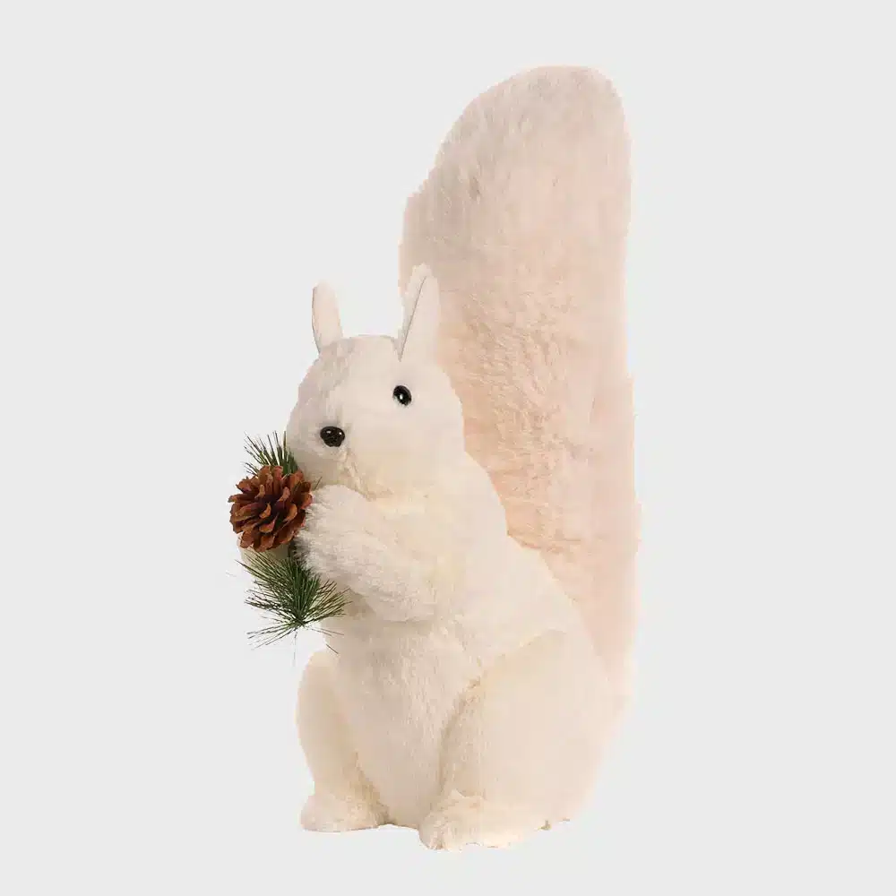Fluffy-Squirrel-With-Pine-Cone-Christmas-Decoration-44CM-Tall Fluffy squirrel with pine cone Christmas decoration 44cm tall home decor feature