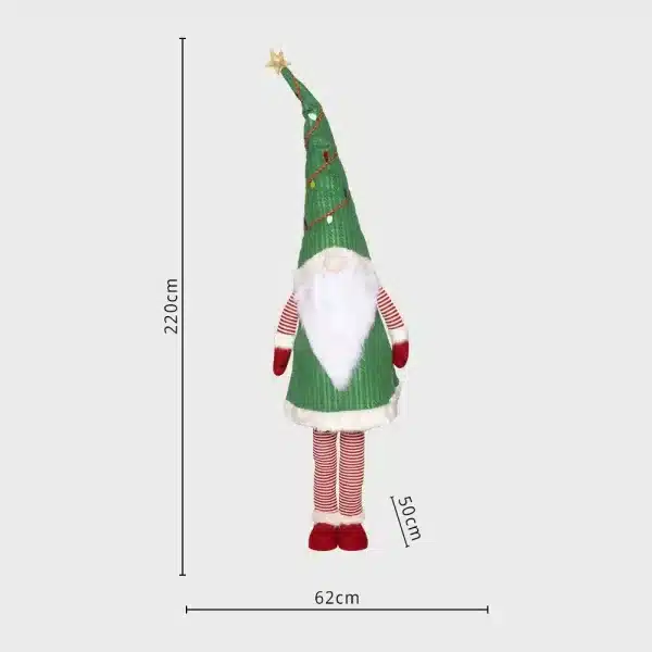 Large bobbing gnome Christmas decoration dimensions