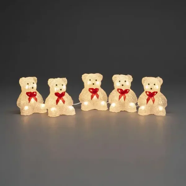 Teddy bears set outdoor Christmas decoration made from acrylic with 40 warm white LED lights gallery image