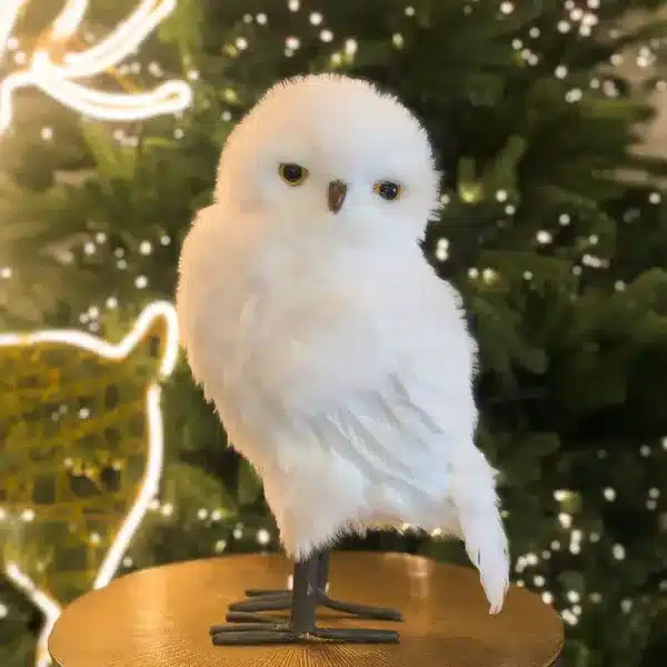 Winter furry owl smooth head design Christmas decoration gallery image