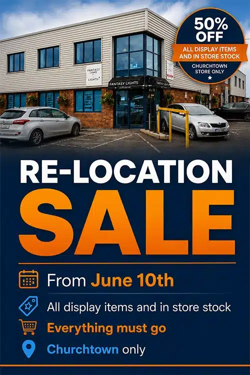 Churchtown relocation lighting sale banner mobile
